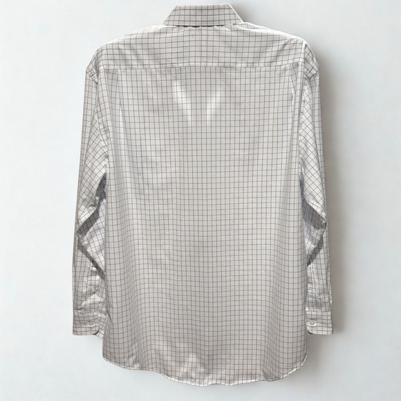 Pronto Uomo Non Iron Blue/ Check Long Sleeve Button Down Shirt-17 1/2 34/35 - Picture 5 of 6